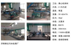 章丘污水處理廠(chǎng)----離心機供料泵