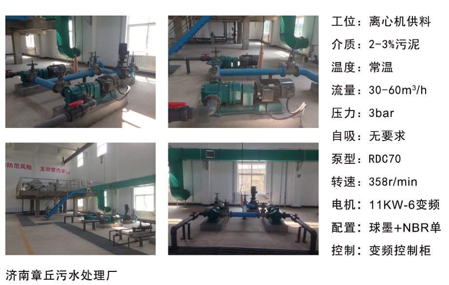 章丘污水處理廠(chǎng)----離心機供料泵